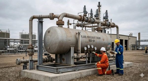horizontal-flare-knockout-drum-oilfield