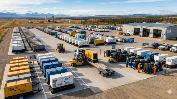 Oilfield generators rental fleet supporting Alberta oilfield operations with ready-to-deploy power units