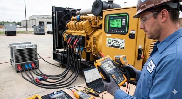 Selecting oilfield generators based on load testing and technical performance requirements