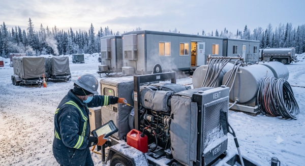Preventive maintenance keeps a winter site setup operating reliably throughout Alberta's winter.